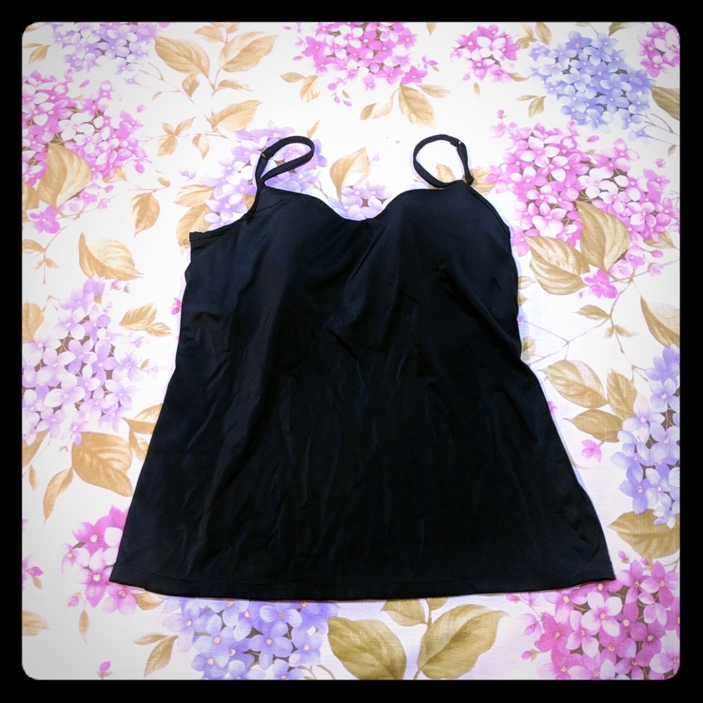 Norm Thompson 38C push-up tankini swimsuit black